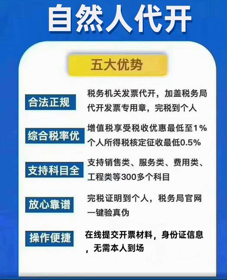 河南自然人代开个税核定0.5％，免征增值税，仅限今年